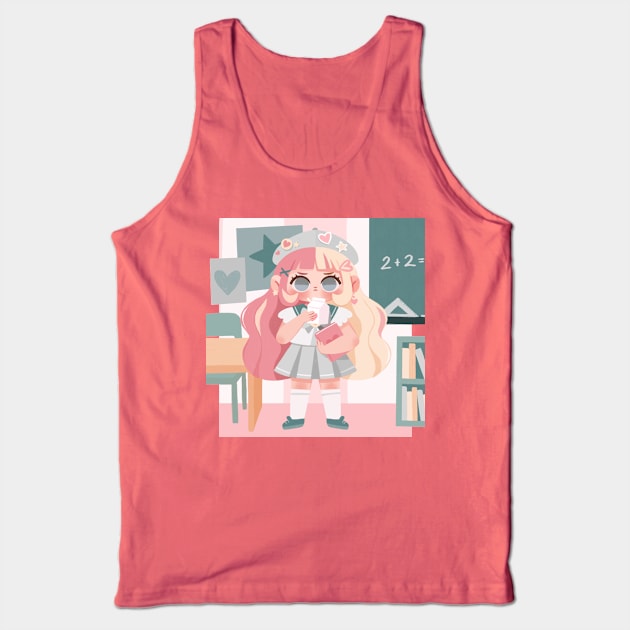 Pastel School Girl Tank Top by Lobomaravilha